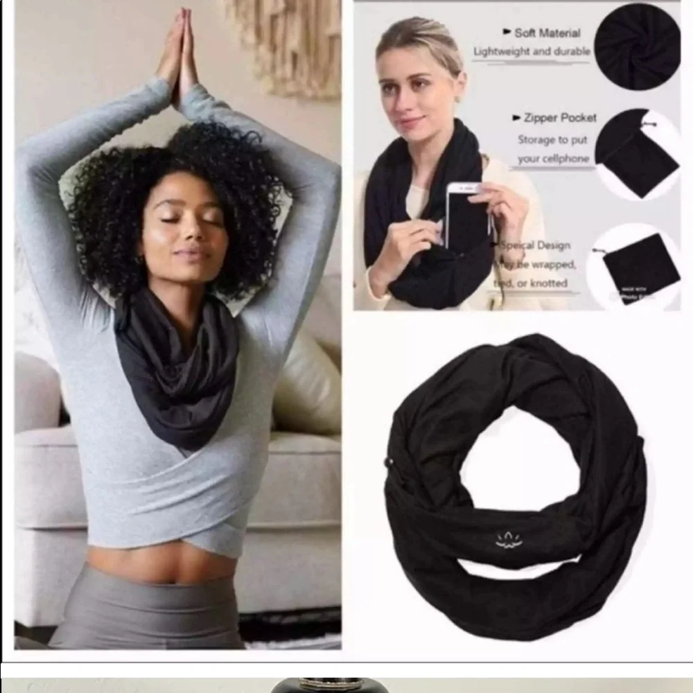 Beyond Yoga Infinity Scarf with pocket NWT $50 - Picture 5 of 11